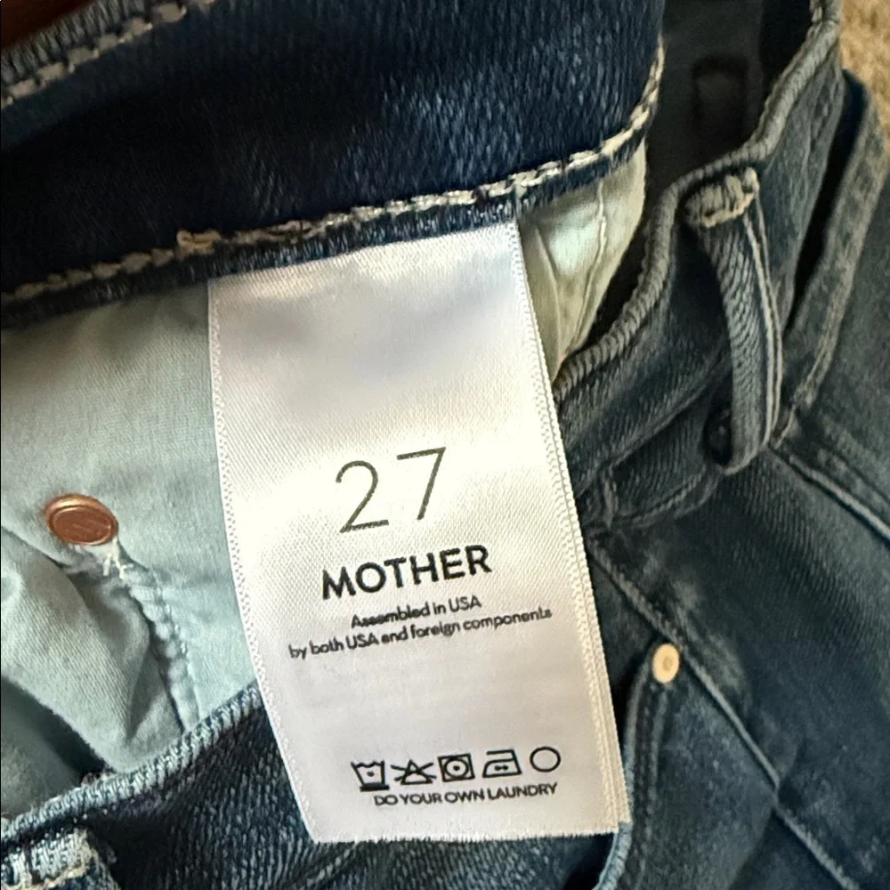 Mother The Down Low Weekender Heel Jeans in High Tide Size 27 - Picture 6 of 13